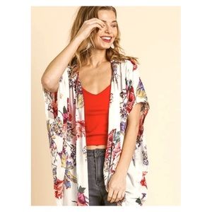 Vince Camuto Kimono Tunic Top Retro silk-like kimono One Size